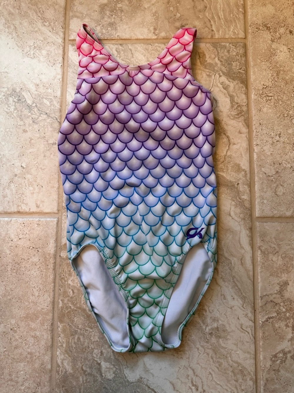 GK Elite Girls Rainbow Mermaid Scale Leotard